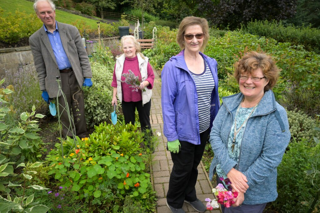 Volunteers tending the community garden in Wharton Park, Durham in Bloom